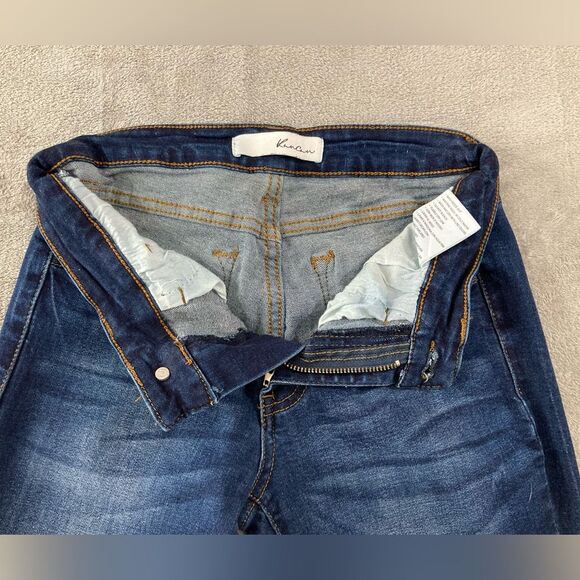 Kancan Jeans Women’s 1/24 Blue Distressed Denim Low Rise Skinny Leg Casual - Picture 6 of 11